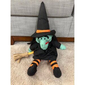 Vintage 1993 Witch Plush Puffalump Doll With Broom & Hat International Silver Co